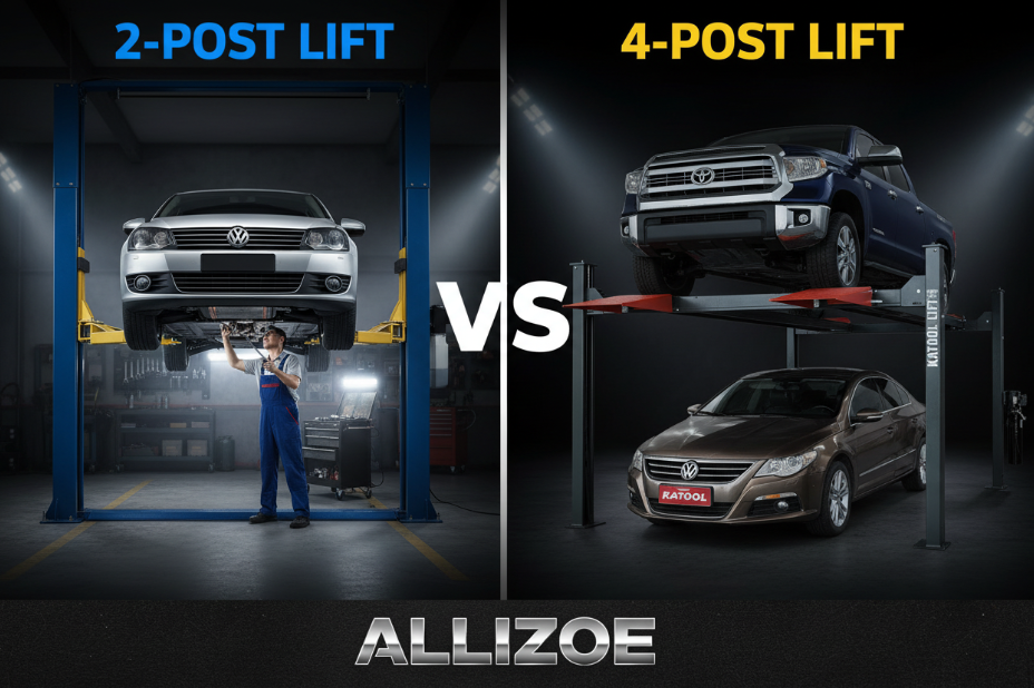 Allizoe 2-Post vs 4-Post Car Lift Comparison - Which is Right for Your Shop?