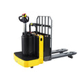 Xilin electric pallet jack with yellow base, black mast, and fork guards