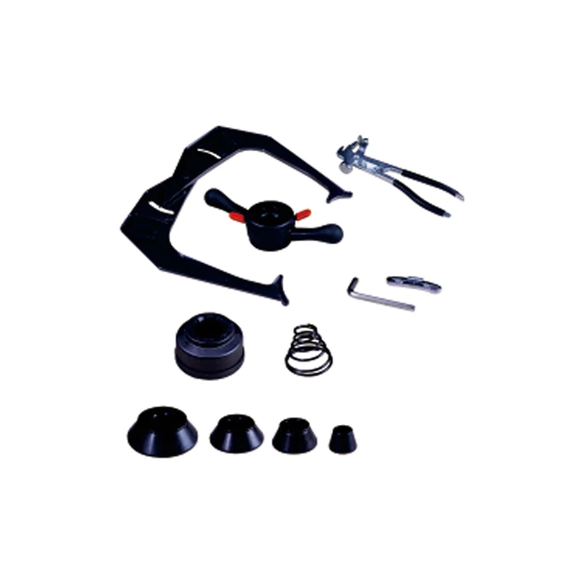 Wheel balancer accessory kit with clamp parts, cone mounts and small tools