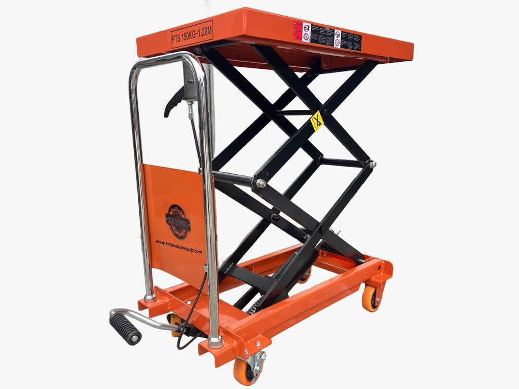 KATOOL KT-CT330 Hydraulic Lift Table Cart – 330 lbs Manual Scissor Lift Table