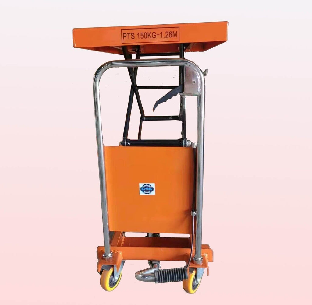 KATOOL KT-CT330 Hydraulic Lift Table Cart – 330 lbs Manual Scissor Lift Table