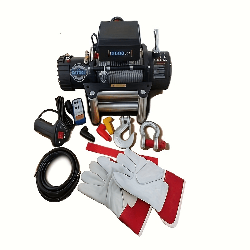 KATOOL KT-W130 13000 lb Electric Winch – Synthetic Rope Towing Winch with Remote