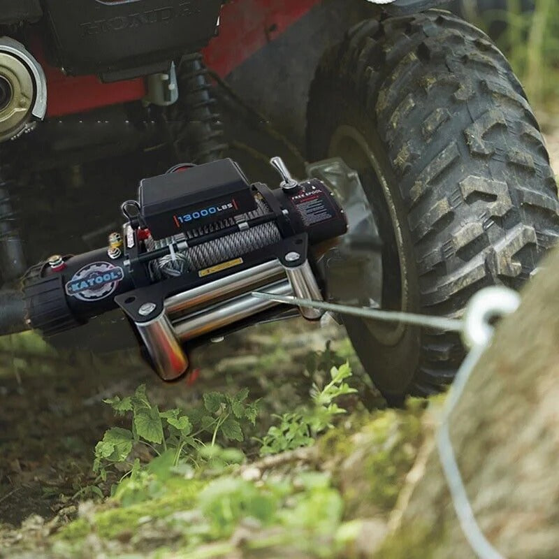 KATOOL KT-W130 13000 lb Electric Winch – Synthetic Rope Towing Winch with Remote