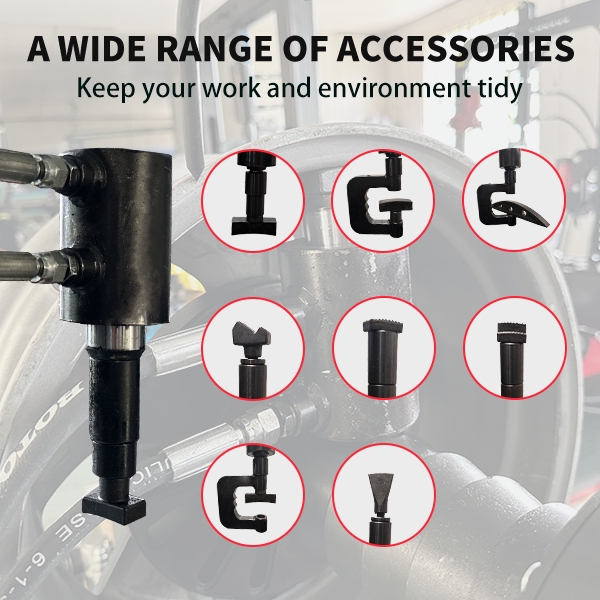 Rim straightening machine accessory fittings with multiple interchangeable adapter heads