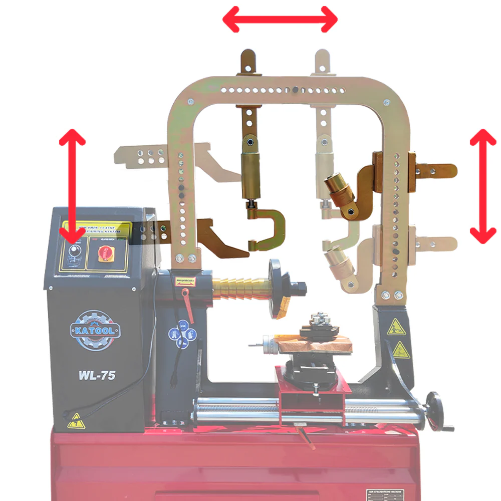 Katool KT-WL75 Rim Repair Machine — 2-in-1 Hydraulic Wheel Straightener & Lathe (10"–26")