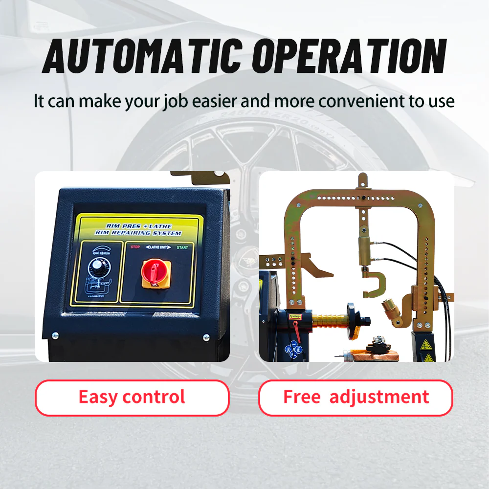 Katool KT-WL75 Rim Repair Machine — 2-in-1 Hydraulic Wheel Straightener & Lathe (10"–26")