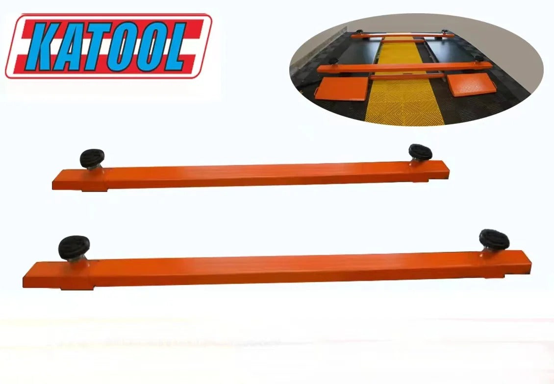 Katool scissor lift support bar kit showing two orange bars with black mounting pads