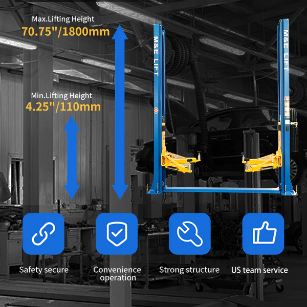 2. Entry-level 2-post vehicle lift with 10,000 lb capacity