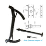 Black motorcycle wheel adaptor accessory with clamp stand and extendable shaft