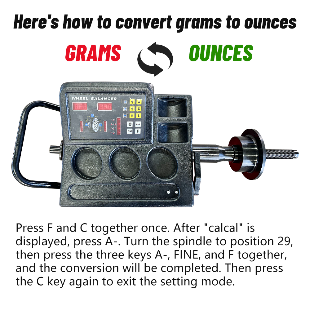 Wheel balancer control unit with keypad and multi-color display on red and black housing