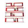 Red caster kit with four mounting frames and four swivel casters
