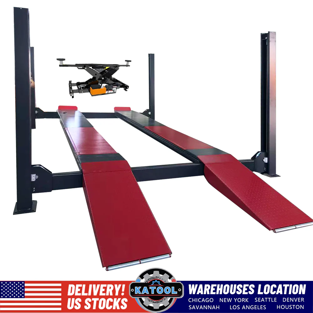 Extra wide 112-inch column spacing on 4H120X four-post automotive lift