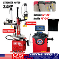 Red tire changer and wheel balancer combo with side control display