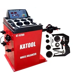 Katool wheel balancer with accessory kit and red console housing