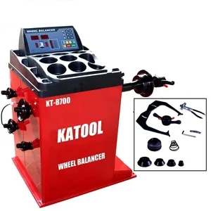 Katool wheel balancer machine with accessory kit, red body and control panel