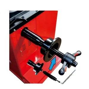 Katool wheel balancer shaft and mounting arm, silver parts on red base