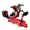 Heavy-duty electro-hydraulic truck tire changer with red base and bead-breaking tools