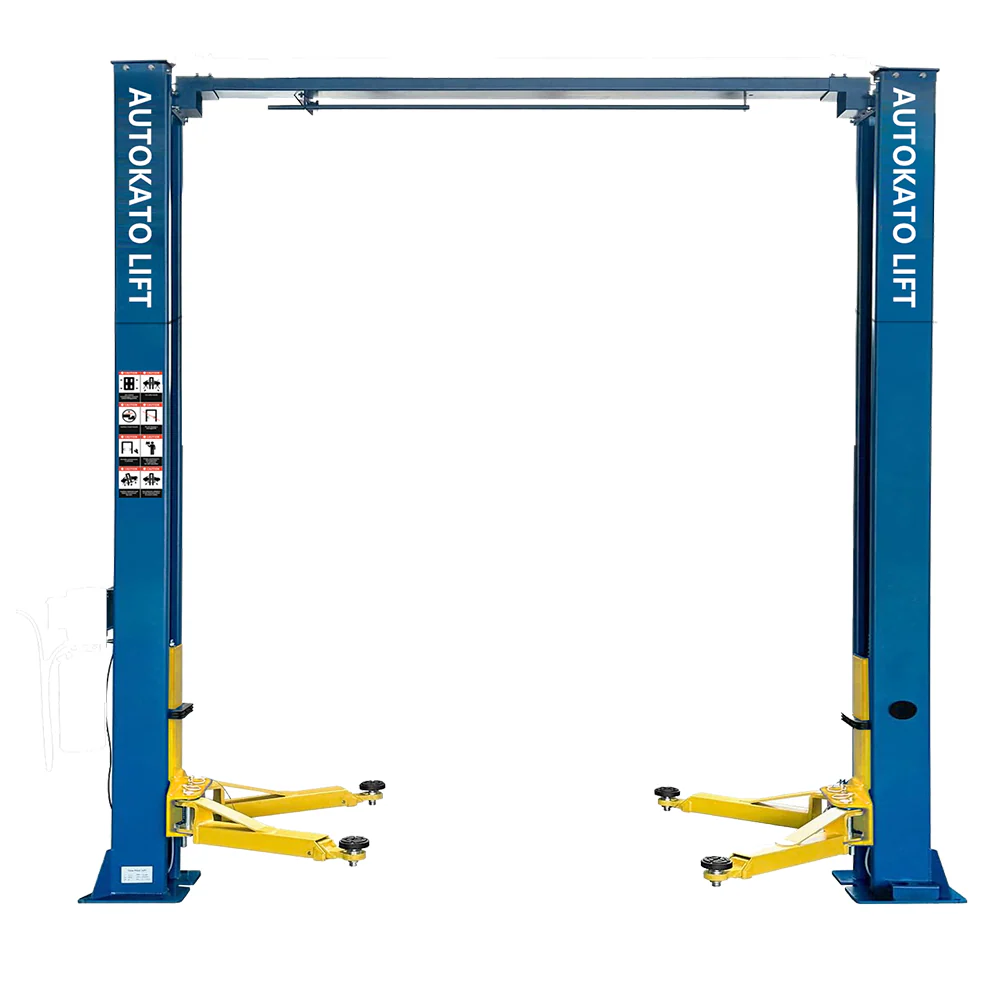 2. Heavy-duty 2-post auto lift with dual hydraulic cylinders