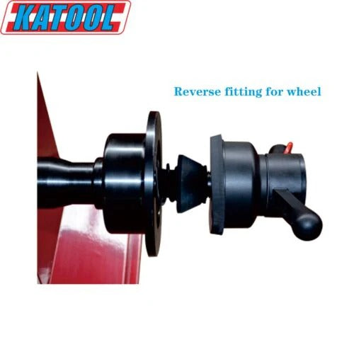 Katool wheel balancer with reverse fitting adapter and wheel-mount shaft