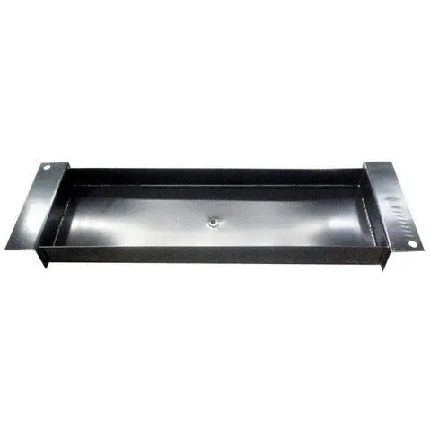 Metal jack tray support with curved channel and end mounting tabs