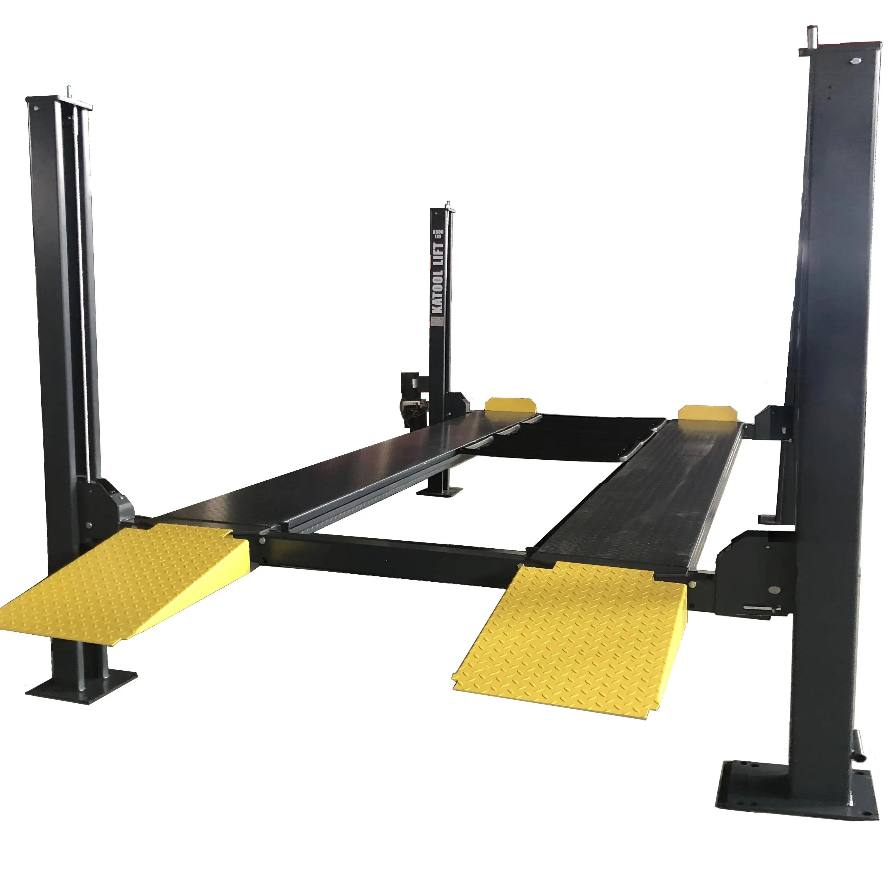 5. CE certified 4-post lift with single-point safety release