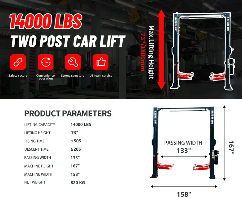 11. 14,000 lb lift showing single point lock convenience