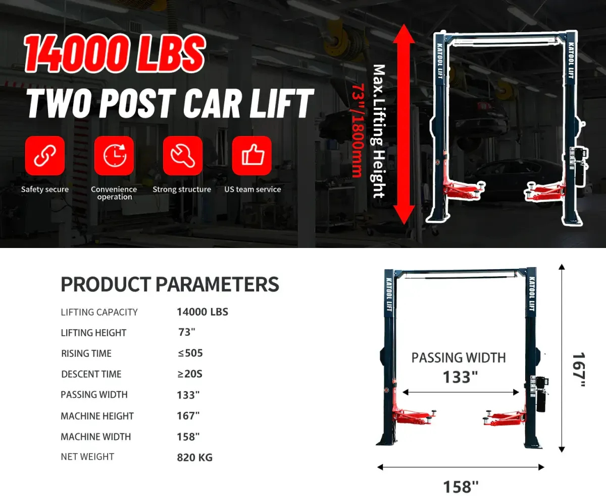 11. 14,000 lb lift showing single point lock convenience