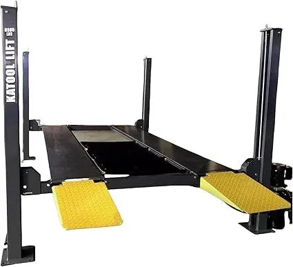 3. Four-post parking lift showing included caster mobility kit