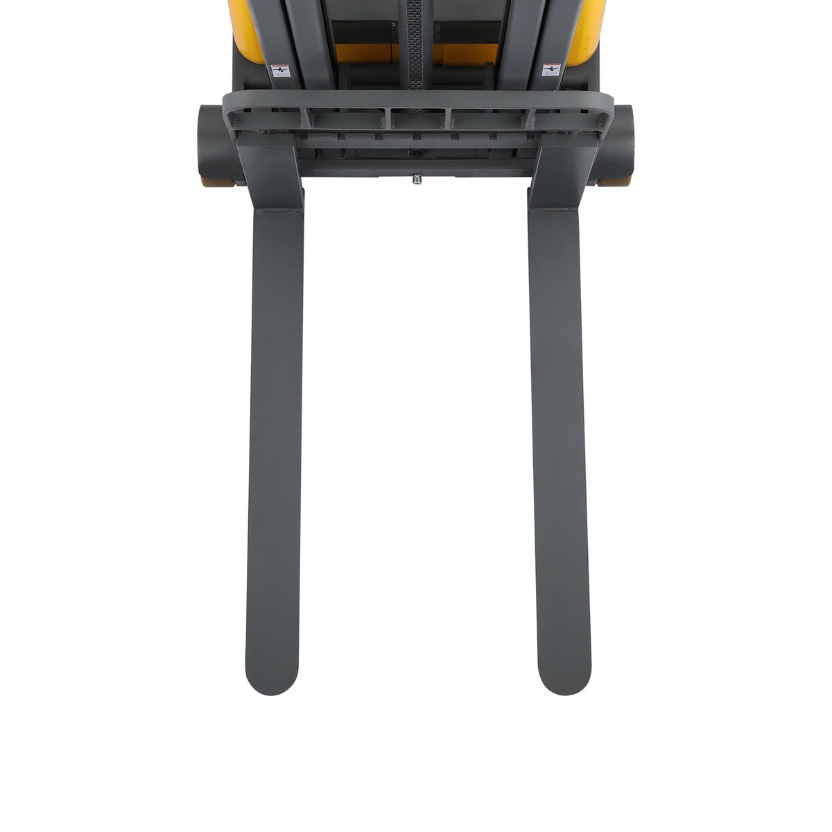 Counterbalanced electric pallet stacker, dark gray forks and legs